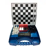 Набор из 3 игр "Походный" шахматы, домино,шашки+2 доски Набор из 3 игр "Походный" шахматы, домино,шашки+2 доски от магазина Супер Спорт